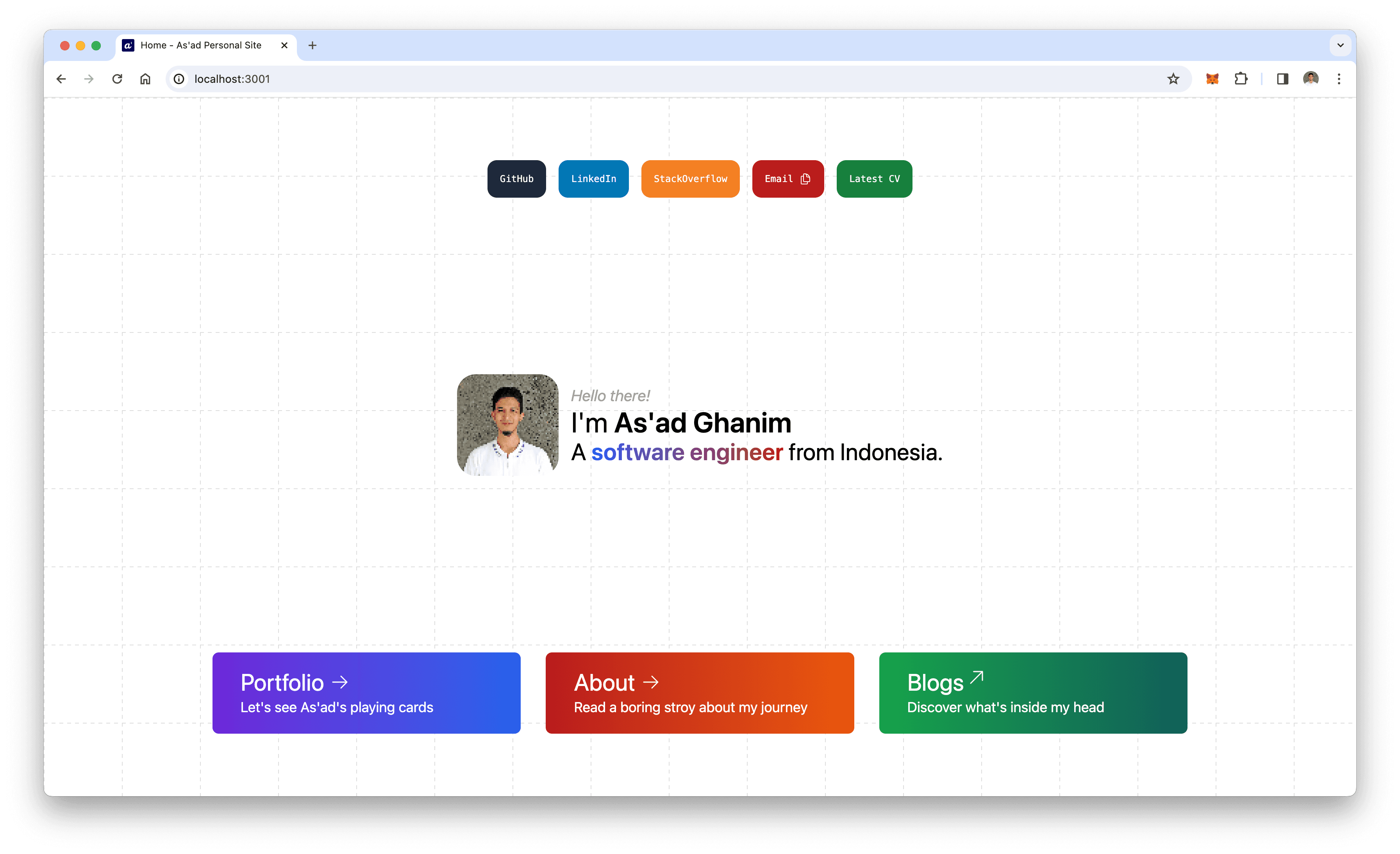 Personal site — screenshot 1